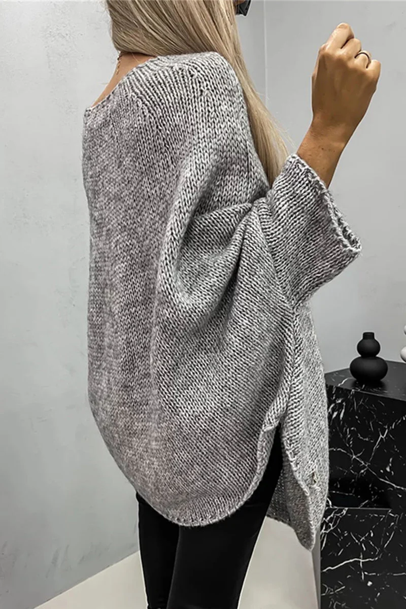 Pull Chic à Col Rond pour Femme – Style Décontracté et Élégant en Couleur Unie