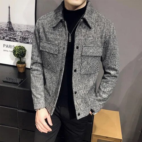 Blouson Homme Classique à Carreaux – Chic et Polyvalent