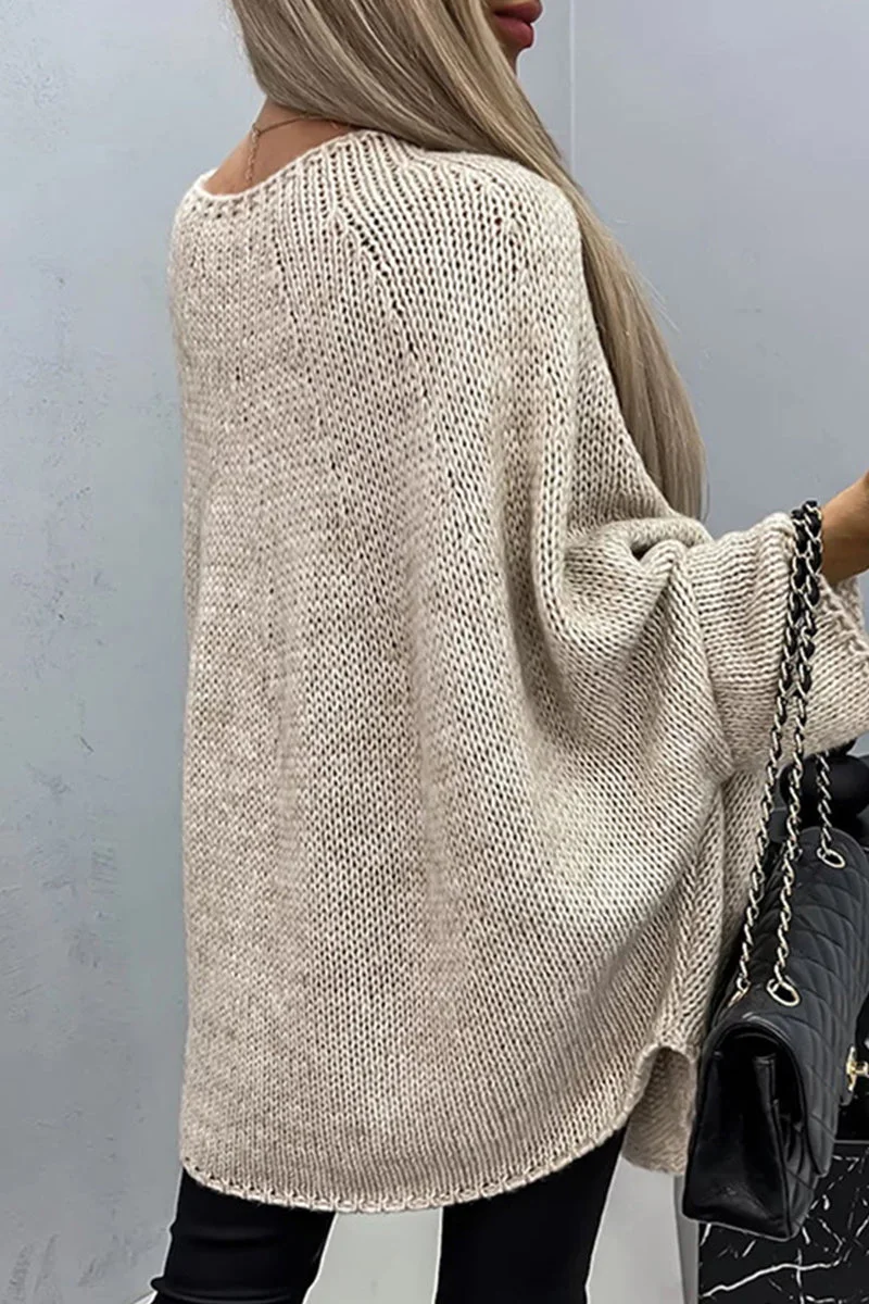 Pull Chic à Col Rond pour Femme – Style Décontracté et Élégant en Couleur Unie