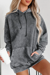 Sweat à Capuche Gris avec Poche Kangourou et Cordon Ajustable – Style Décontracté