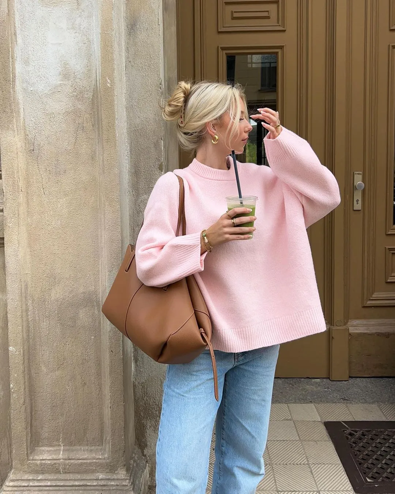 Sweat Élégant à Col O pour Femmes, Style Décontracté