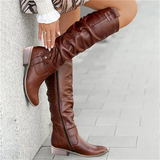 Bottes chic d'hiver pour femmes, hauteur genou avec zip