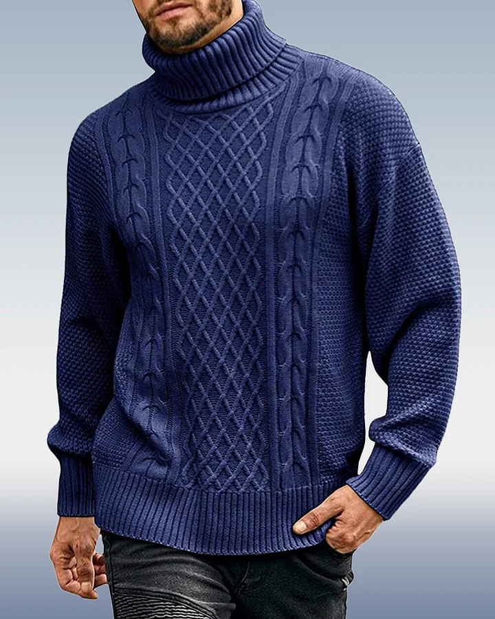 Sweater Homme Col Haut et Manches Longues – Choix de 3 Couleurs