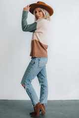 Sweater à Blocs de Couleurs pour Femme – Style Tendance