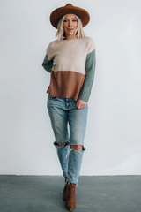 Sweater à Blocs de Couleurs pour Femme – Style Tendance